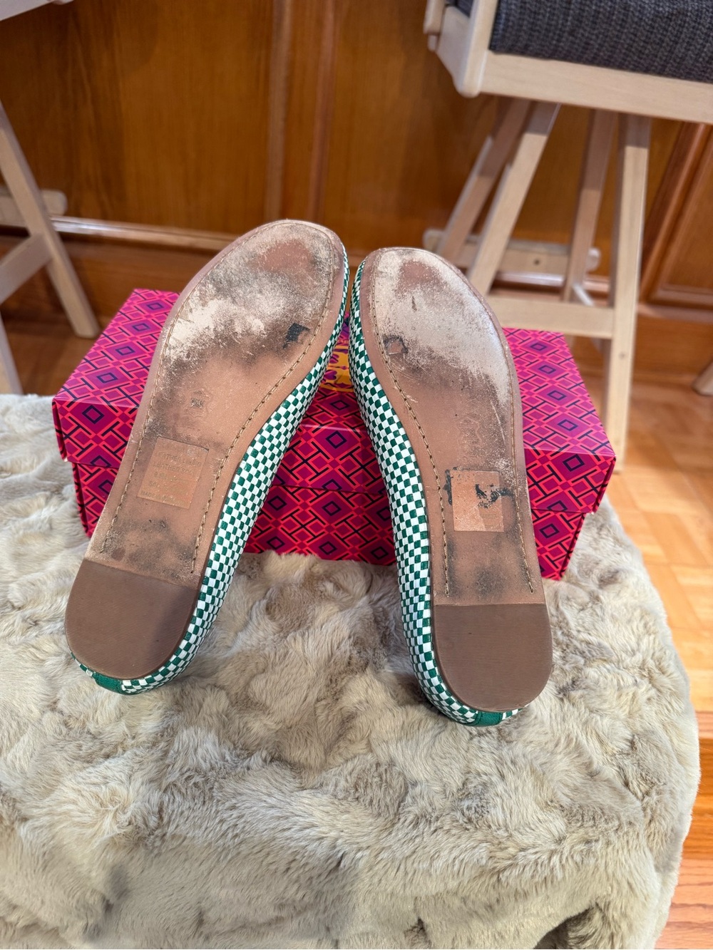 Tory Burch Green and White Russell Loafer- Soft Kid - Picture 3 of 6
